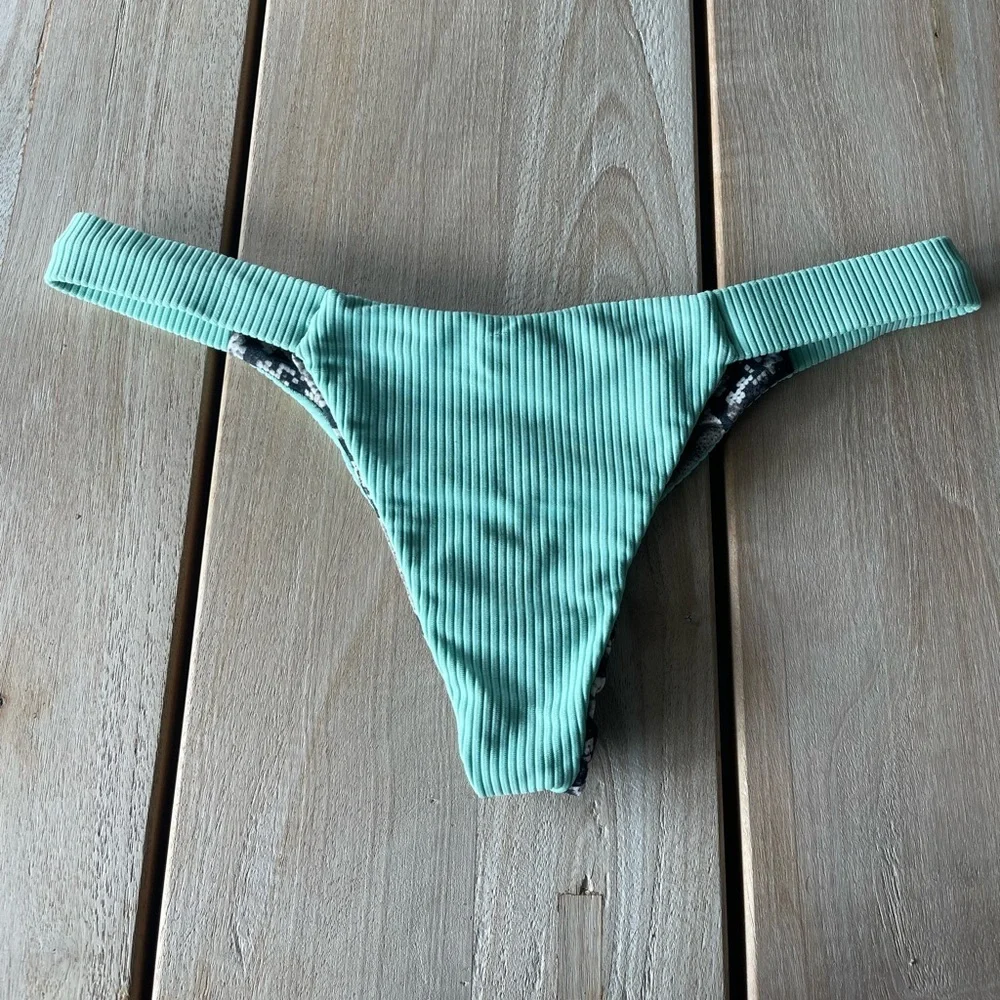 Indah Mint Ribbed Bikini Bottom - Picture 1 of 4
